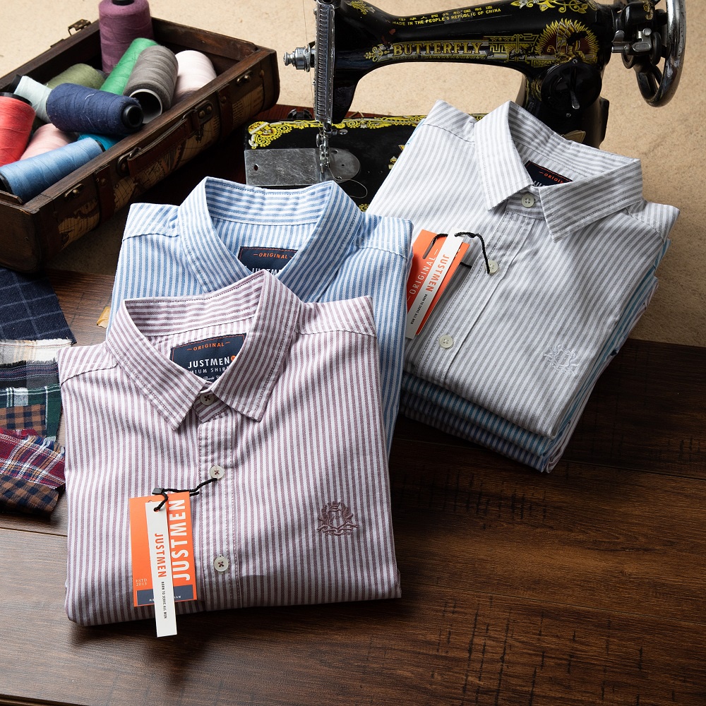 [Mã BMLTA50 giảm đến 50K đơn 99K] Áo Sơ Mi Tay Dài Sọc Trẻ Trung Just Men