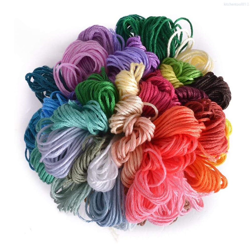 Bộ 50 chỉ thêu 6 màu chất liệu polyester cotton