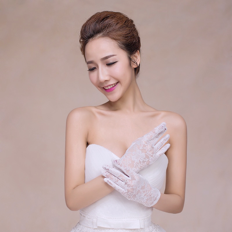 Găng tay ren thoáng khí của phụ nữ Hàn Quốc Găng tay ren ngắn Lolita Bridal