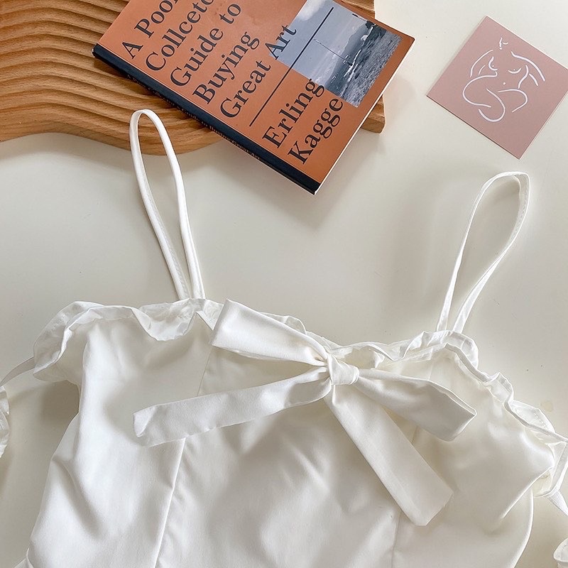 Yumi Dress - Đầm trắng tụt vai bung xoè cực xinh