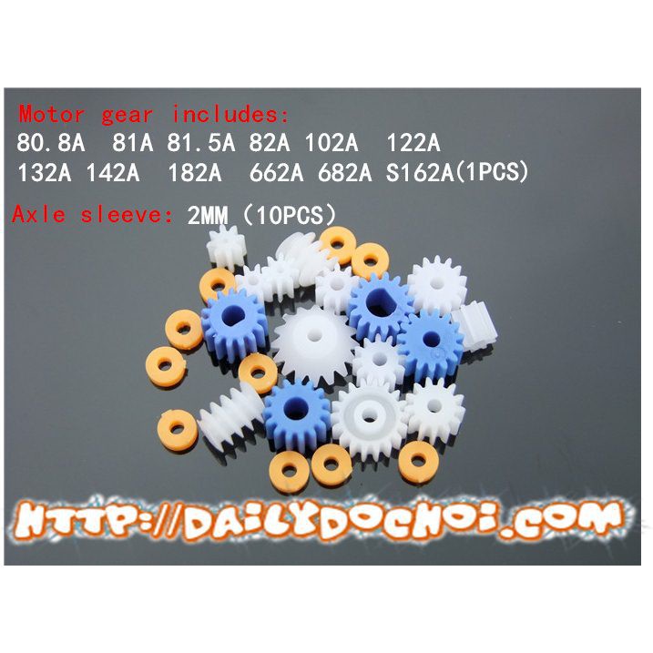 Xuongpin.vn BBR10 bộ bánh răng nhựa đường kính 2mm, 2.3mm, 3mm, 3.17mm, 4mm Hàng mới 100%