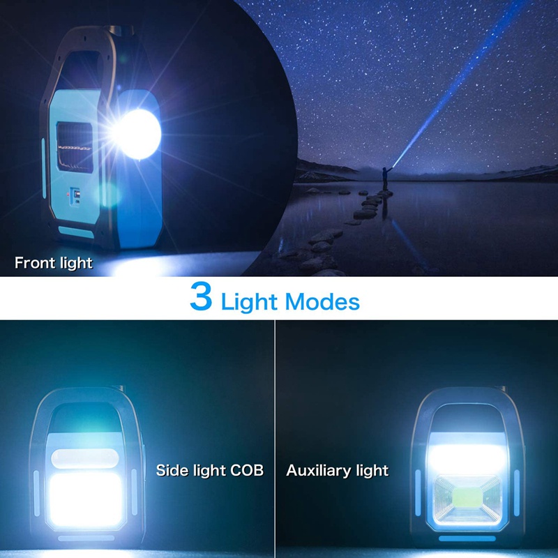 Đèn LED COB Cắm Trại Năng Lượng Mặt Trời Chống Thấm Nước 3 Trong 1