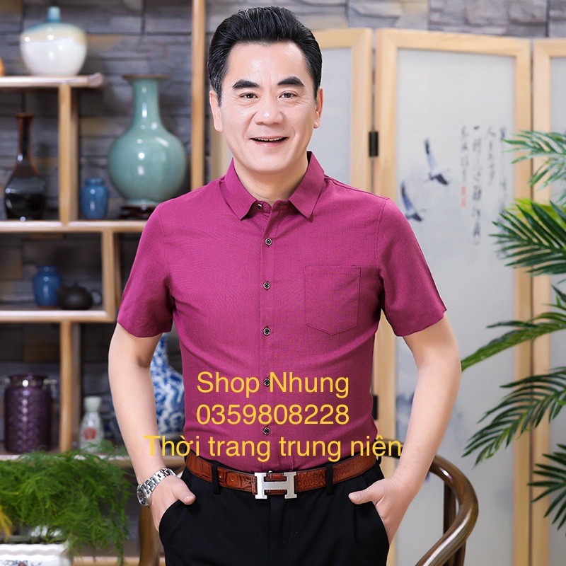 Áo Sơ Mi Nam Trung Niên Cộc Tây cho bố hàng Sadoga chất đẹp mẫu mới cập nhật liên tục hàng Cao Cấp
