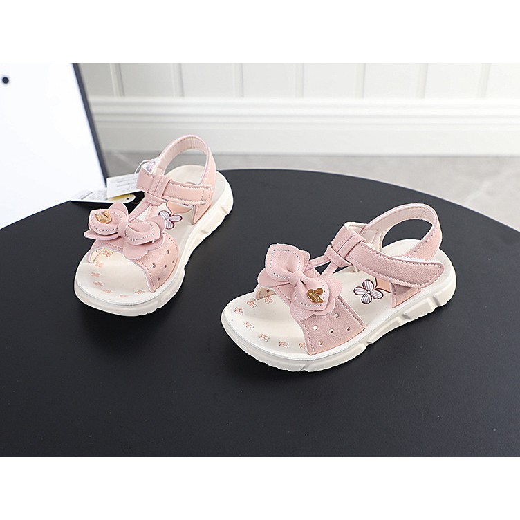 sandal bé gái size 21-30 nơ đính thiên nga da mềm