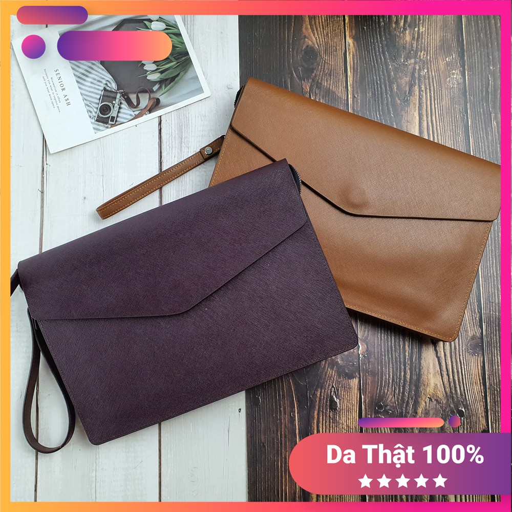 [Da Thật 100%] Ví Clutch Nam Cầm Tay Da Saffiano - Túi Công Sở Nam Cao Cấp - Bảo Hành 3 Năm | BigBuy360 - bigbuy360.vn