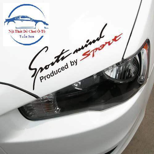 Tem sport mind trang trí ô tô, decal dán nắp capo ô tô