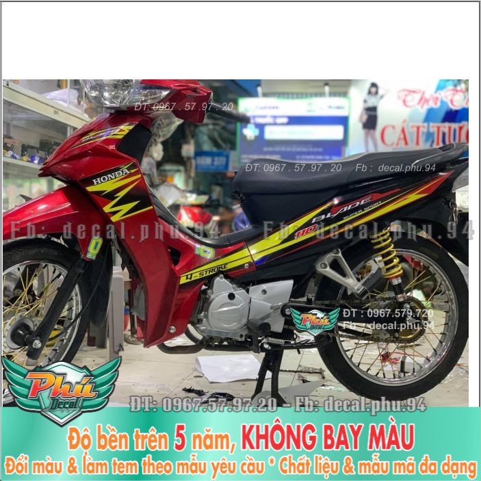 Tem rời Blade đỏ đen vàng (B) -1