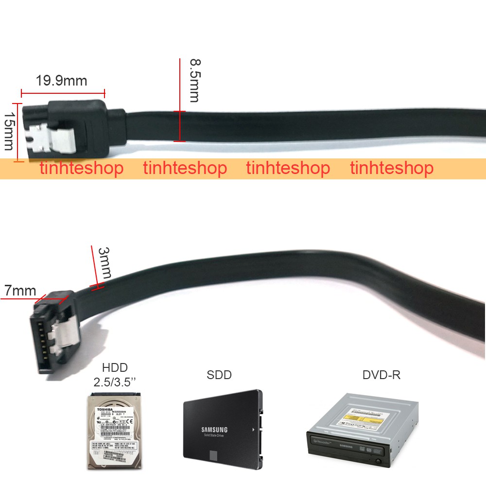 Dây SATA III 6G cho HDD SSD DVD-R 40Cm