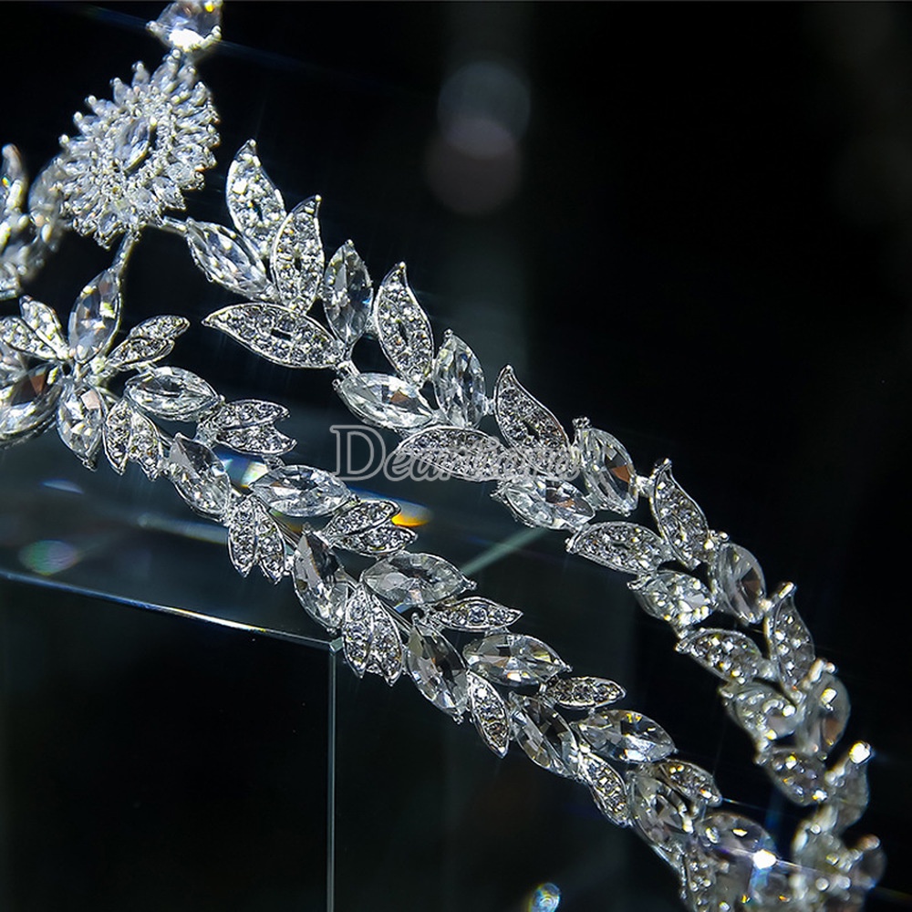 Vương Miện Cô Dâu Đính Pha Lê Sang Trọng Thời Trang