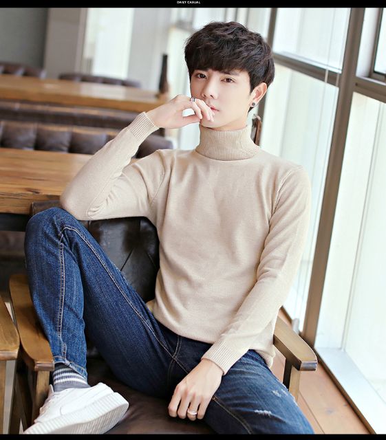 [FREESHIP 99K] Áo len cổ lọ màu be sữa