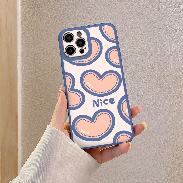 Ốp IPHONE họa tiết trái tim viền xanh cute ốp lưng iphone 8plus 6s 7 plus x xr xsmax 11 promax 12 11 13 promax vuông