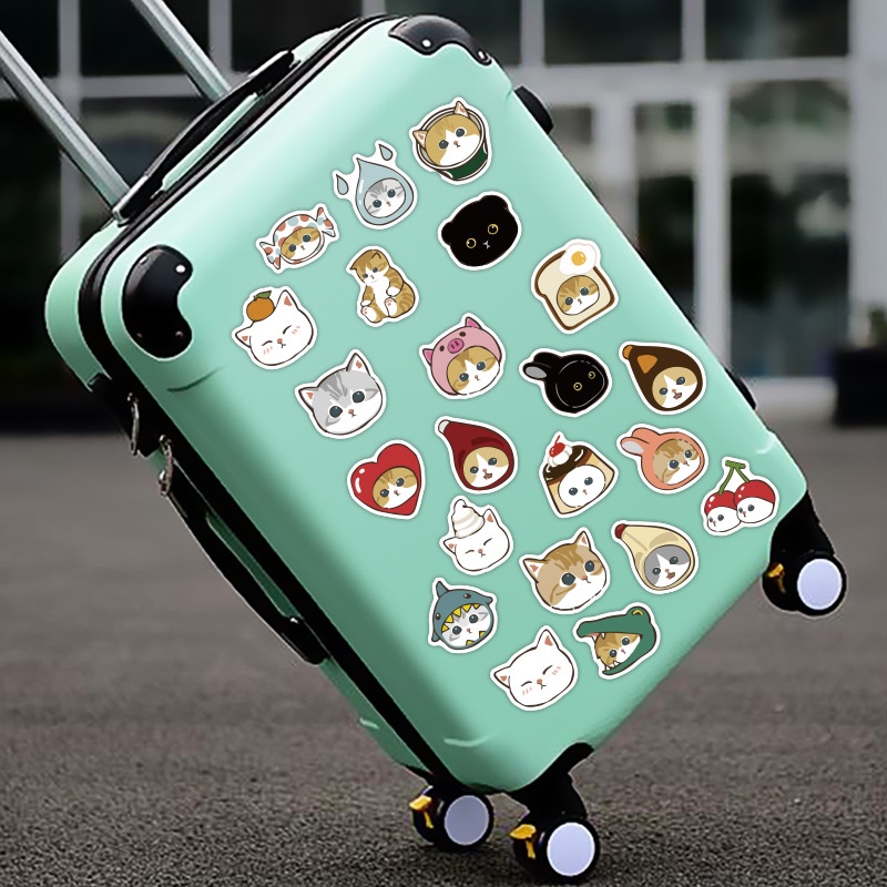 Miếng Dán Trang Trí Hộp Đựng Nước Hình Mèo Dễ Thương