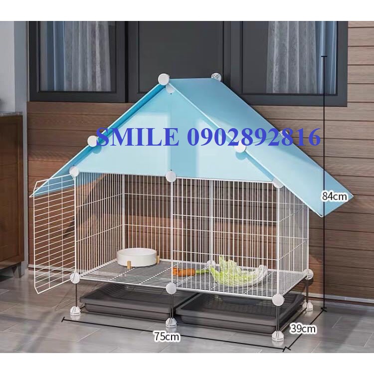 [TẶNG BÚA GỖ] COMBO CHUỒNG, NHÀ LỒNG LƯỚI THÉP CÓ MÁI CHE CHO CHÓ MÈO THÚ CƯNG ĐA NĂNG