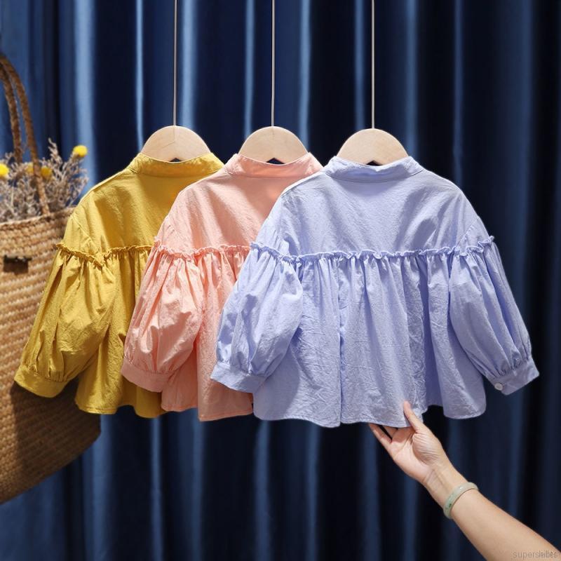 Áo sơ mi kiểu Âu phong cách trẻ trung dành cho bé gái 1-6 tuổi
