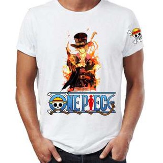 Áo thun 3D in hình One Piece Sabo Áo Trắng In 2 Mặt In Tay Áo - Mẫu 8