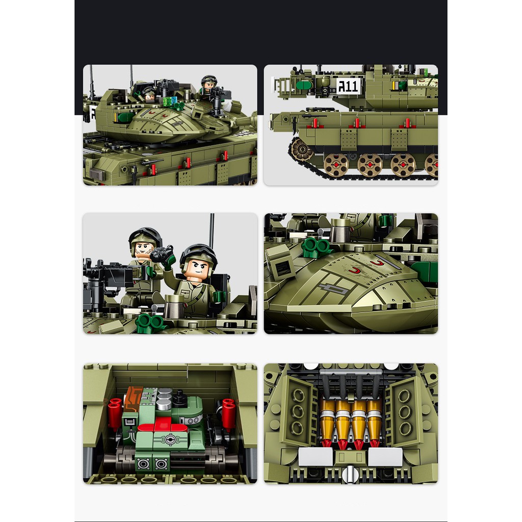 Đồ chơi Lắp ráp Xe Tăng Merkava MK4 - Panlos 632009 Tank Merkava - Xếp hình thông minh - Đồ chơi trí tuệ