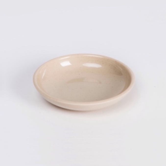 Chén chấm/dĩa chấm cạn ( Ø 9.3 x 1.9 cm) nhựa melamine màu Nâu/Đen (T26)