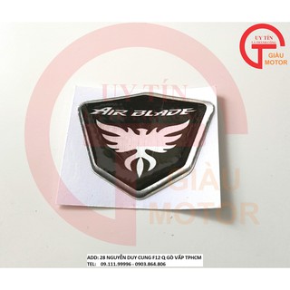 TEM LOGO CHO XE HONDA AIR BLADE ĐỜI ĐẦU MÀU BẠC BẰNG DECAL DẺO