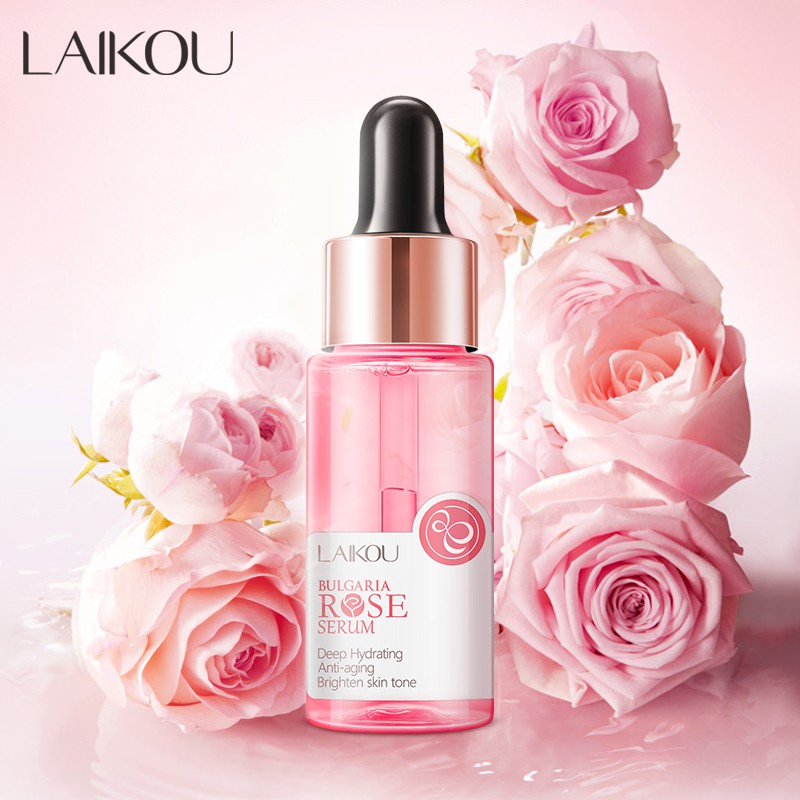 Serum LAIKOU Hoa Hồng Bulgaria Dưỡng Ẩm Sâu Làm Sáng Chống Lão Hóa Chăm Sóc Da Mặt 17ML