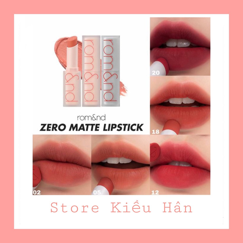 Son Thỏi Lì, Lên Màu Siêu Xinh Romand New Zero Matte Lipstick 3g