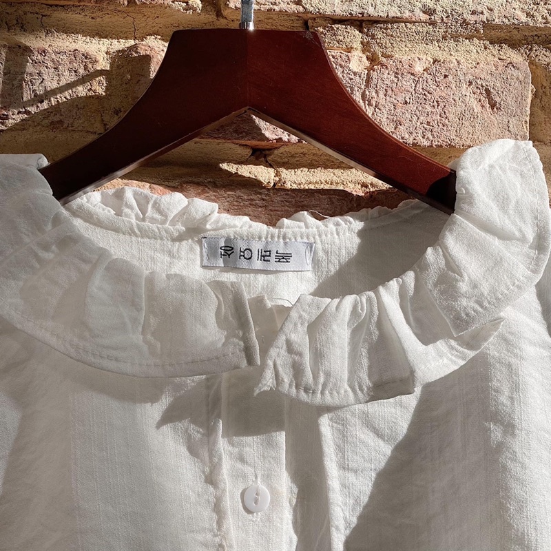 Hình chụp thật - Sơ mi babydoll bèo xinh xắn, dễ phối đồ