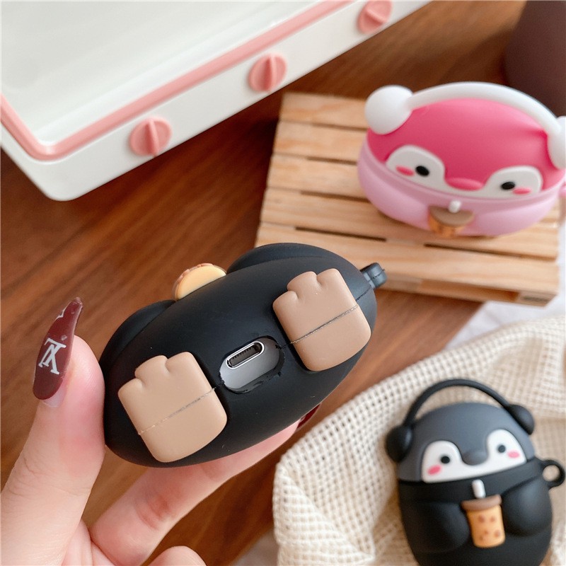 ☘️Case Apple Airpods PENGUIN TRÀ SỮA cho AirPods 1/2/3 Pro - airpod case ️🐧 Case Apple AirPods Pro Bluetooth PENGUIN TRÀ