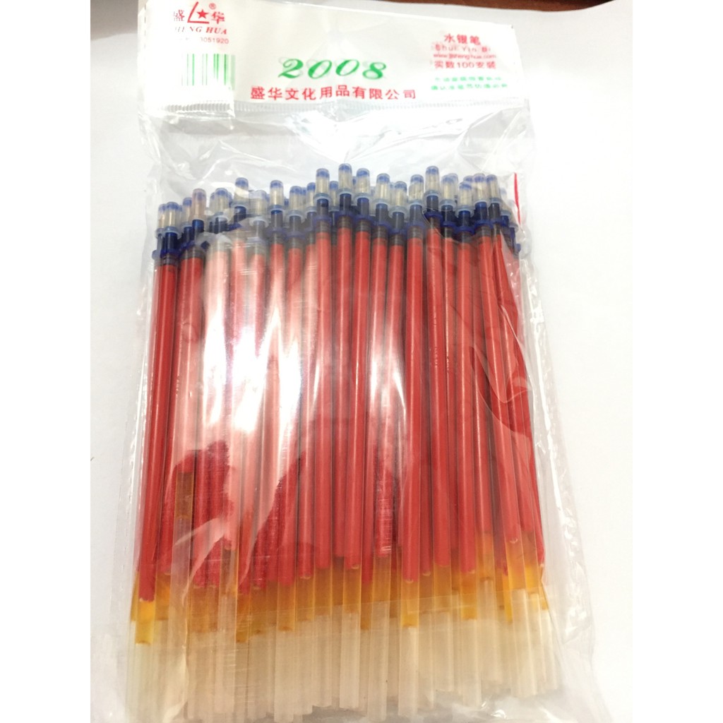 Ruột bút nước màu đỏ, đen 100 chiếc