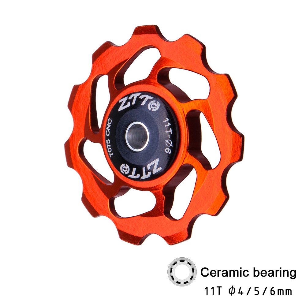 Vòng bi ròng rọc gốm Ztto gắn bộ đề phía sau xe đạp leo núi MTB 11T AL7075 CNC 4mm 5m