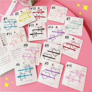 Set 2 kẹp tóc xước trái tim