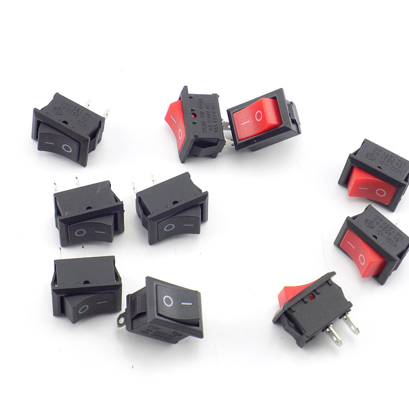 Set 5 Công Tắc Bật / Tắt 2 Chấu 6A / 250VAC 10A 125VAC 15 * 21mm Cho Bảng Điều Khiển Xe Hơi