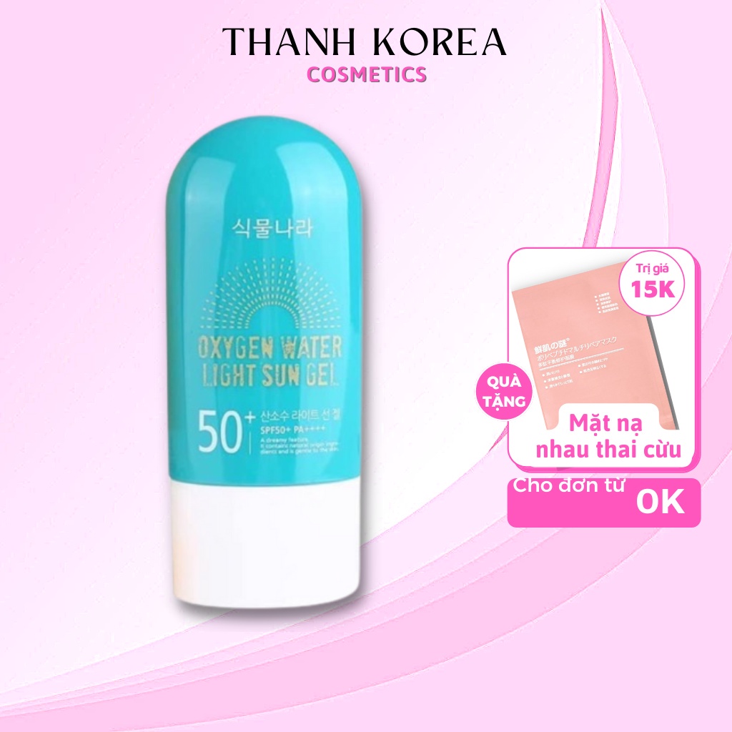 Kem Chống Nắng Oxygen Water Light Sun Gel 60ml Hàn Quốc Kiềm Dầu, Cấp Ẩm, Chỉ Số Chống Nắng SPF 50+ PA++++