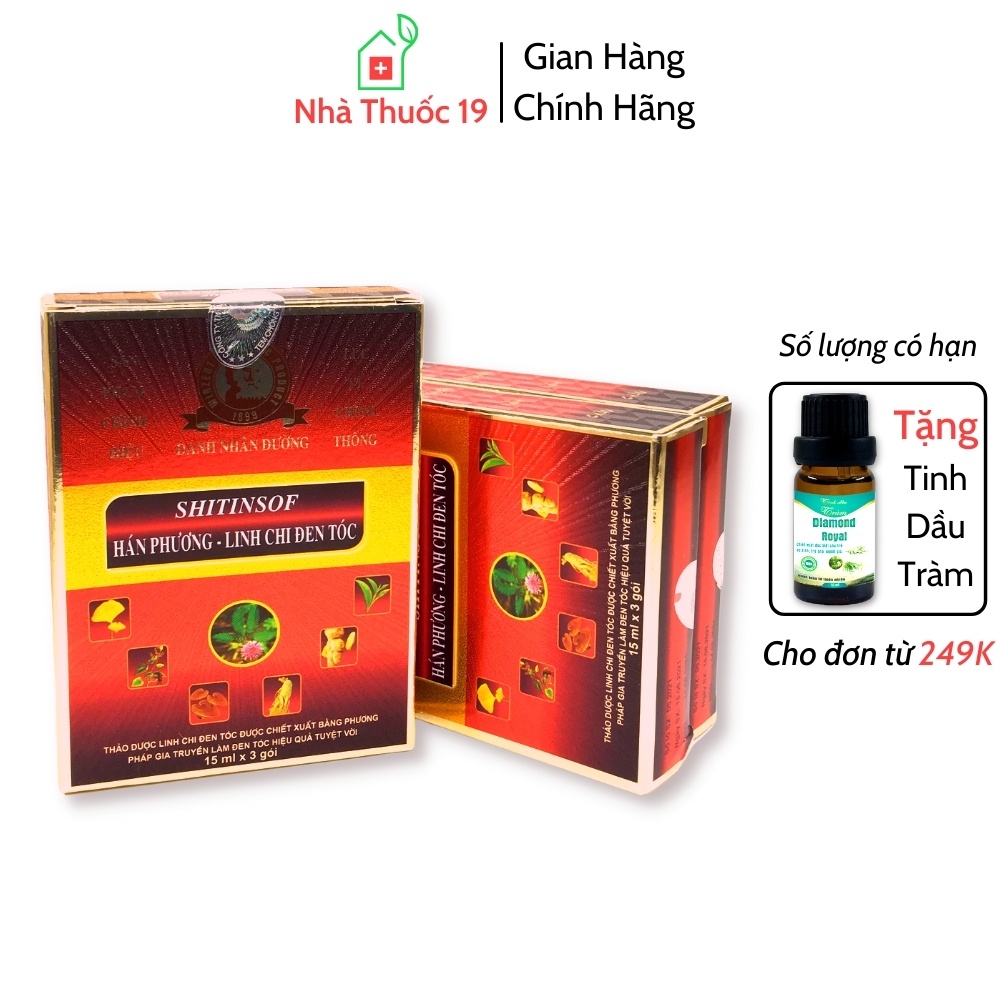 Dầu Gội Đen Tóc Shitinsof Hán Phương Linh Chi, Dầu Gội Dược Liệu Giúp Đen Tóc, Chắc Khỏe Tóc Hộp 3 Gói