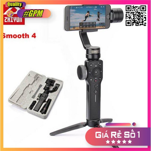 Gimbal Zhiyun Smooth 4 (Đen) - Tay Cầm Chống Rung Cho Điện Thoại Mới 100% Nguyên seal