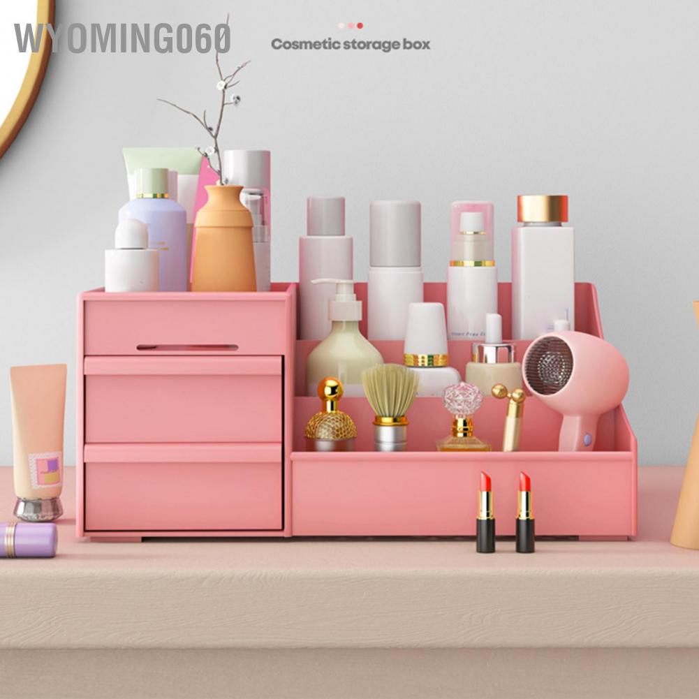 Wyoming060 Makeup Storage Case Plastic Cosmetic Drawer Box Multifunctional Drawers for Bathroom Counter