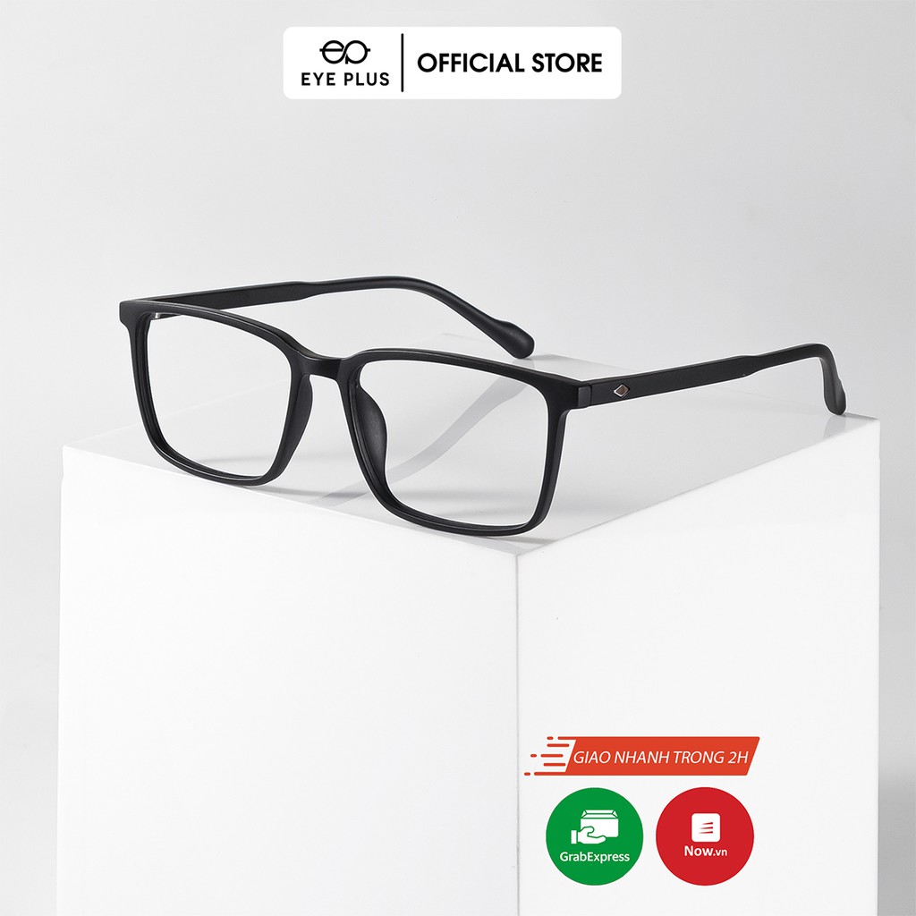 Gọng kính cận nam nữ thời trang EYE PLUS nhựa dẻo dáng vuông to phối hình trám N240-038 | BigBuy360 - bigbuy360.vn
