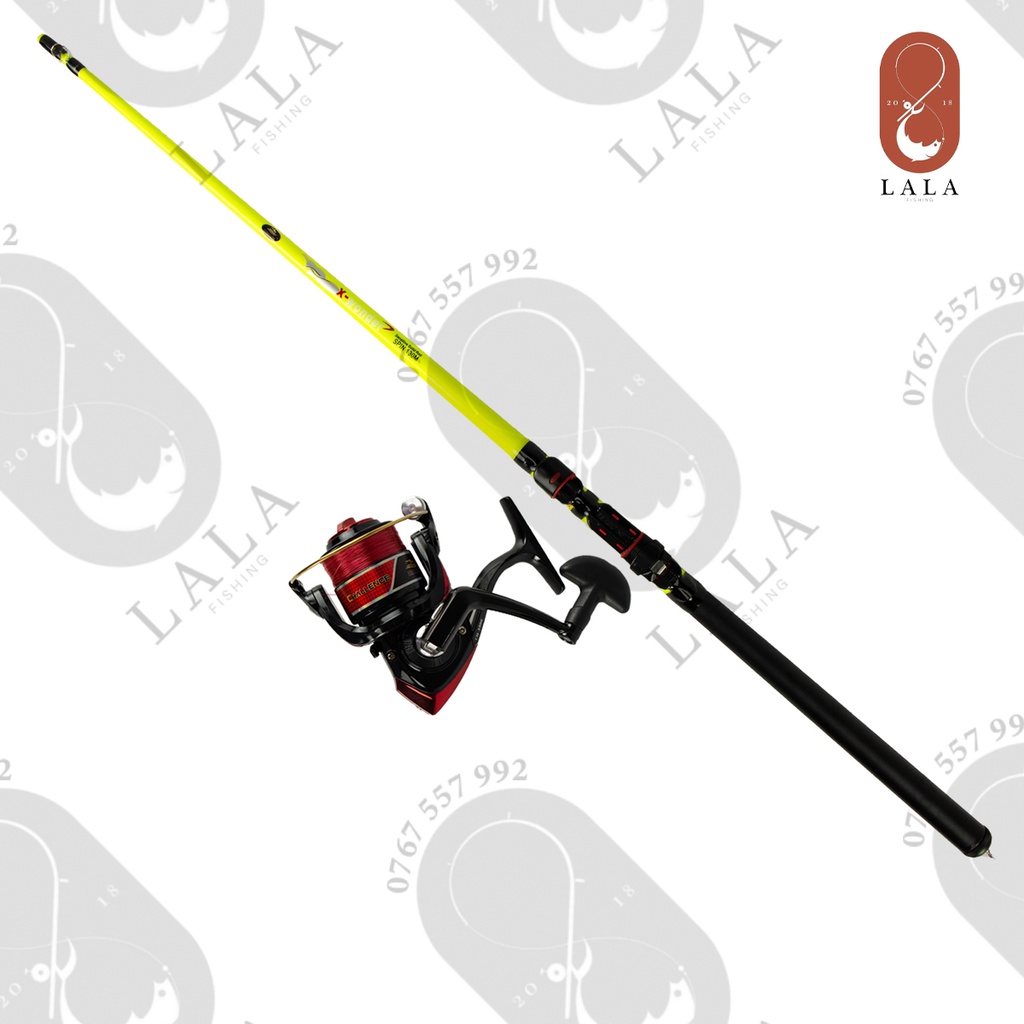 Combo Cần tôm Coastline X-Wonder Surf Casting (đọt đặc), Máy CL Challenge CH-2500 và bộ phụ kiện