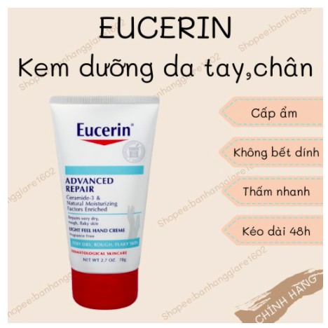 KEM DƯỠNG DA TAY, DA CHÂN EUCERIN Advanced Repair Hand Cream 75ML  Bill Mỹ