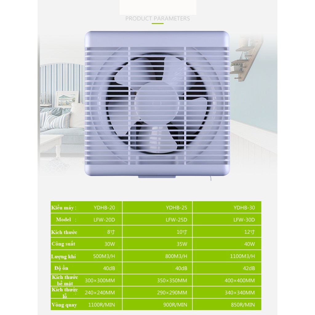 Quạt thông gió 2 chiều Model LAVFILL LFW-25DK (khoét lỗ 300x300mm)