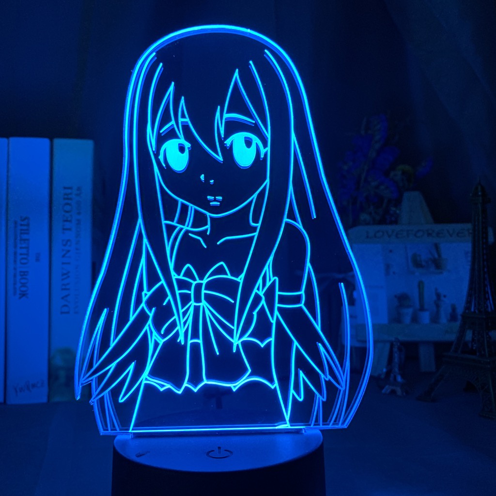 Đèn Ngủ Led Cảm Ứng 3d Hình Anime Fairy Tail Natsu Dragneel Và Erza Scarlet Hug Dùng Trang Trí Phòng Trẻ Em