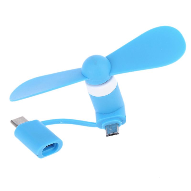 Quạt làm mát type C + Micro USB 2 trong 1 cho học sinh