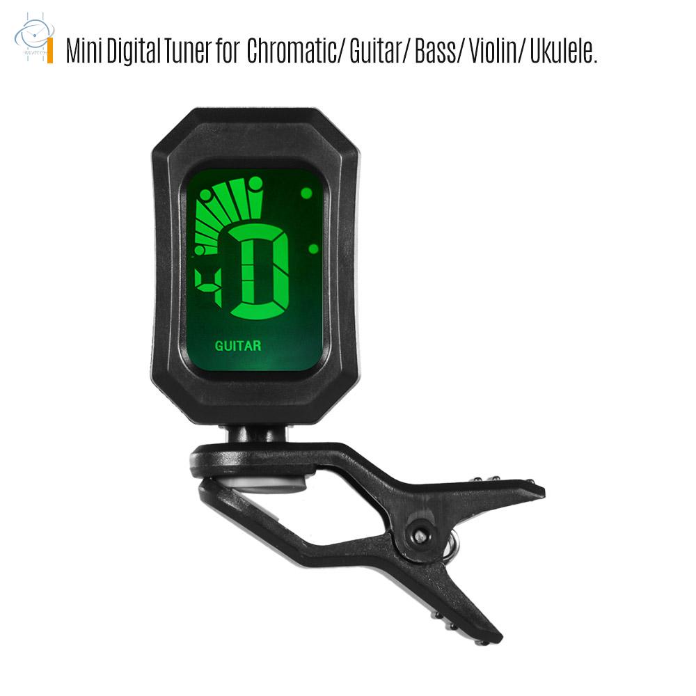 ♫Digital Tuner Clip-On Design LCD Display Vibration Tuning for Chromatic/ Guitar/ Bass/ Violin/ Ukulele