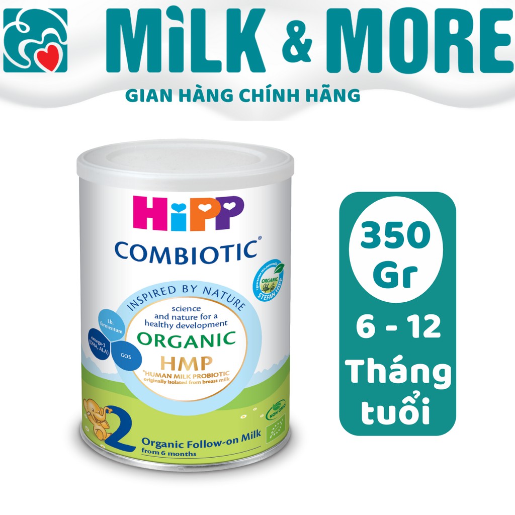 Sữa bột Hipp 2 organic combiotic 350g, Date 08/2024