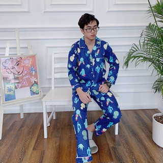 Pijama bộ thô tay dài quần dài