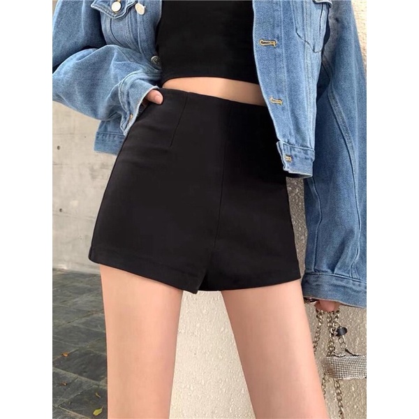 Quần sooc cạp cao khoá sau, chất Umi hàn cực đẹp mix đồ siêu sexy tôn dáng hách chân full size dưới 55kg
