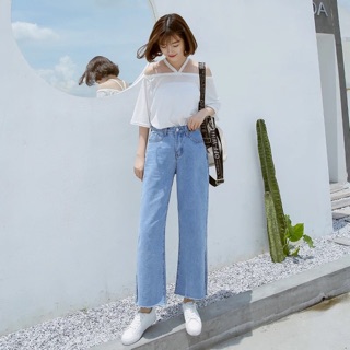 Quần jeans ống xẻ [ Hàng order 7-9 ngày ]