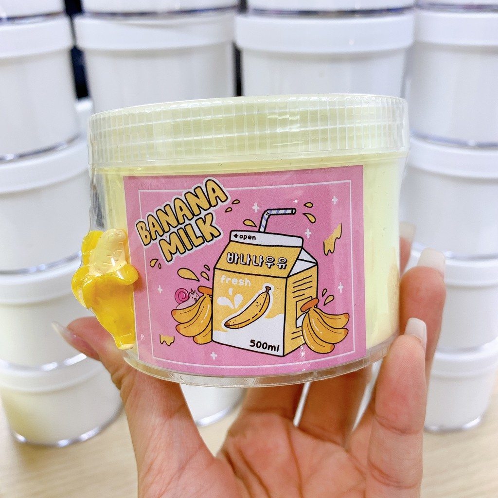 Slime sữa chuối - Banana milk slime - Basic slime - Hương chuối - Đồ chơi xả stress
