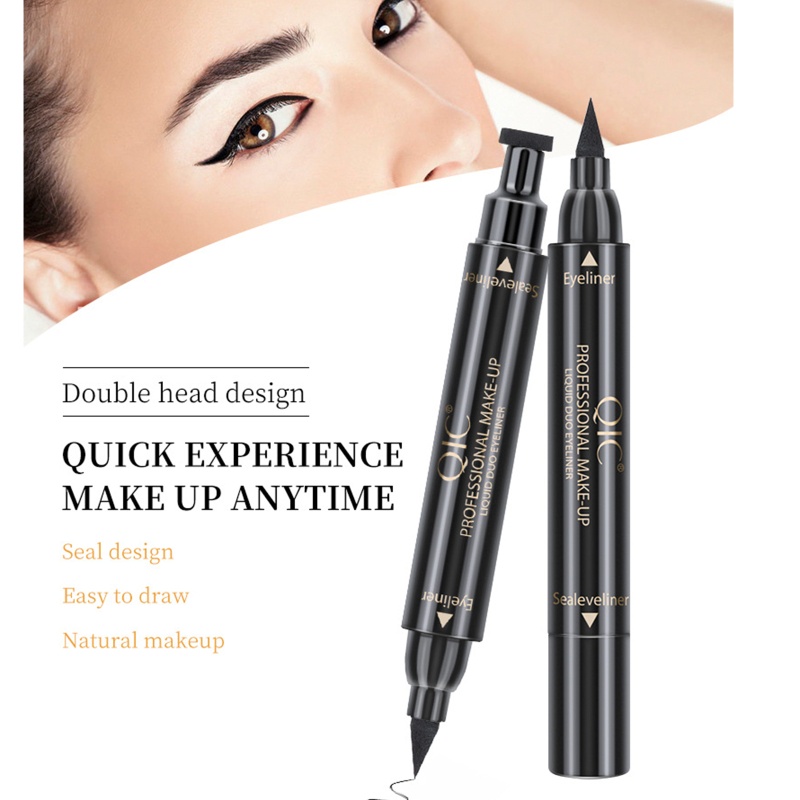 Bút Kẻ Mắt Màu Đen Chống Nước Lâu Trôi 2 Trong 1 Dành Cho Nữ