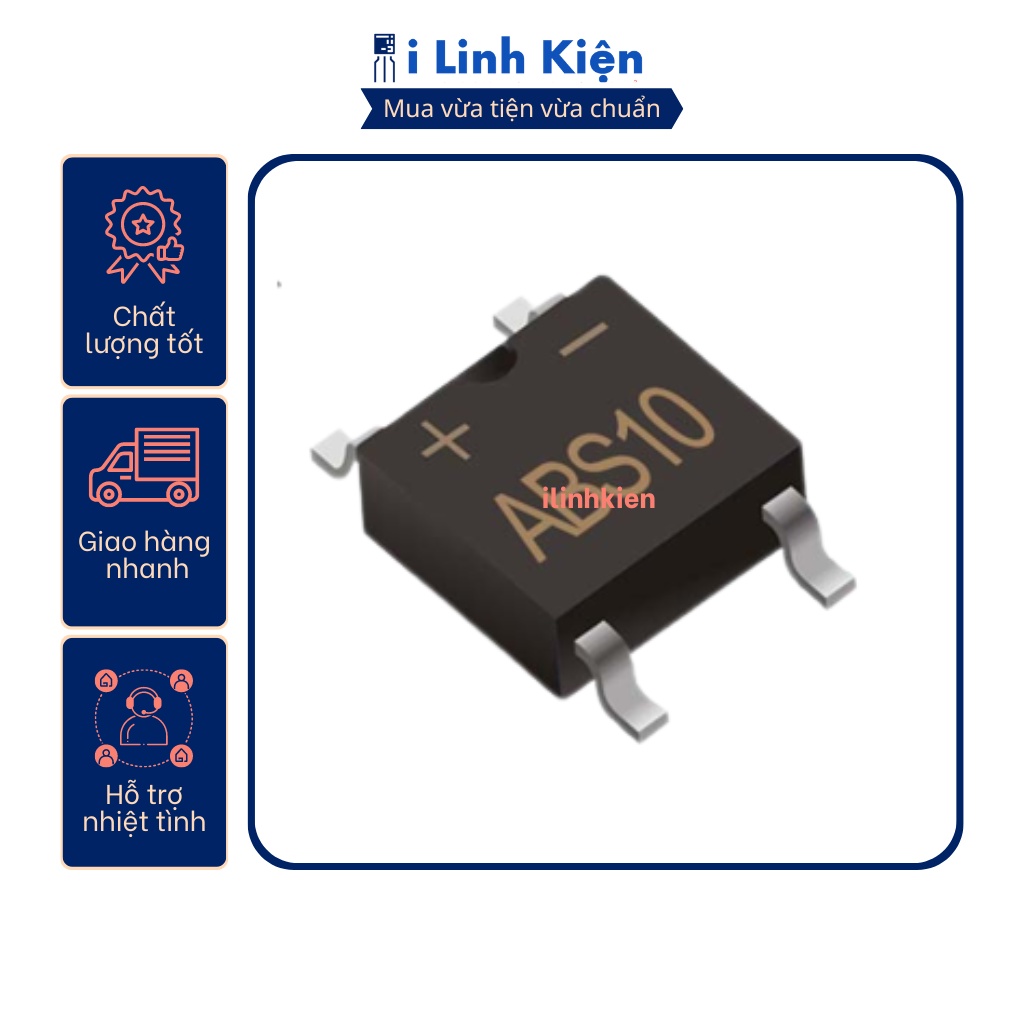 ABS10 Diode cầu 1A 1000V SOP-4