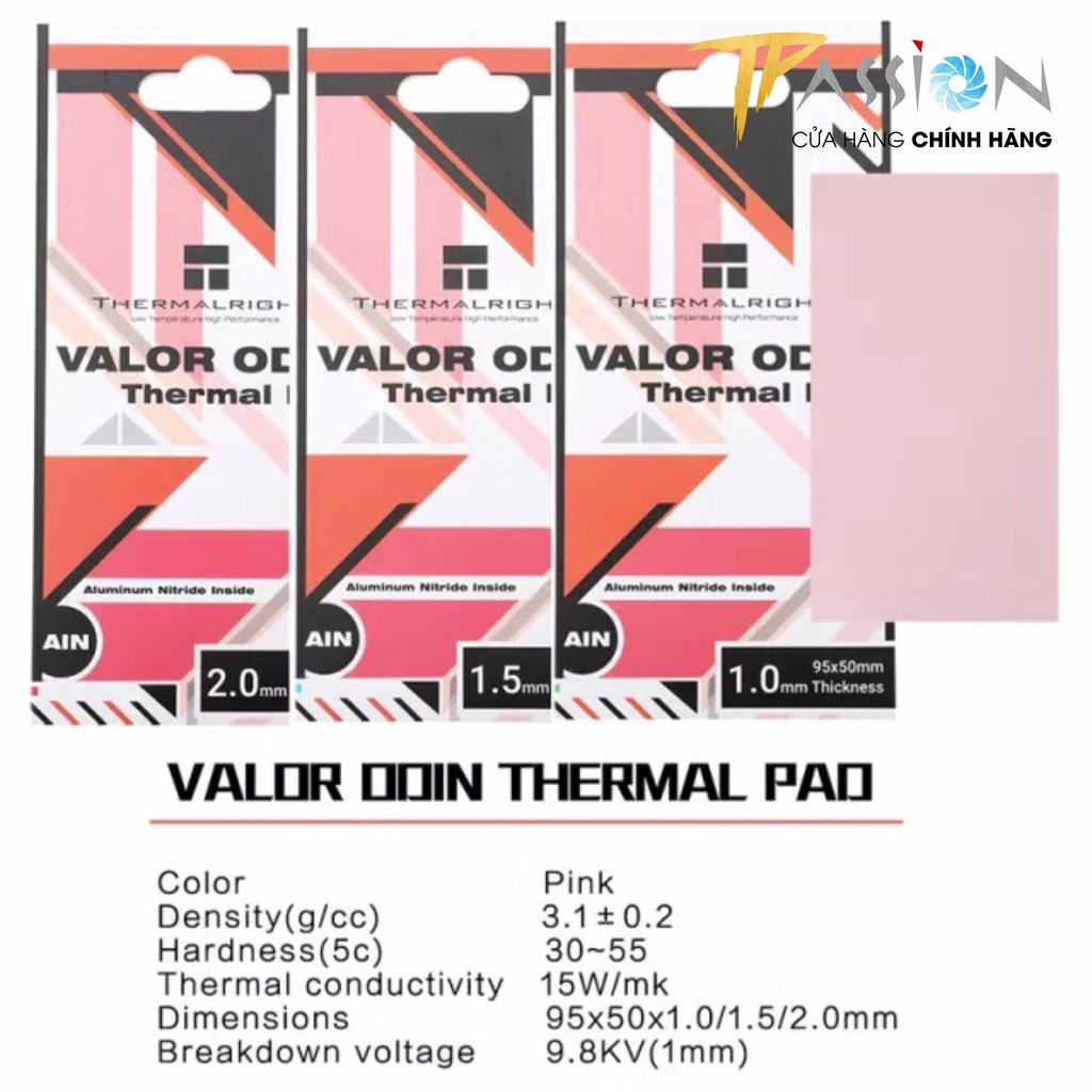 Miếng dán tản nhiệt Thermalright VALOR ODIN Thermal Pad 15W/mk 95x50mm - Chính hãng