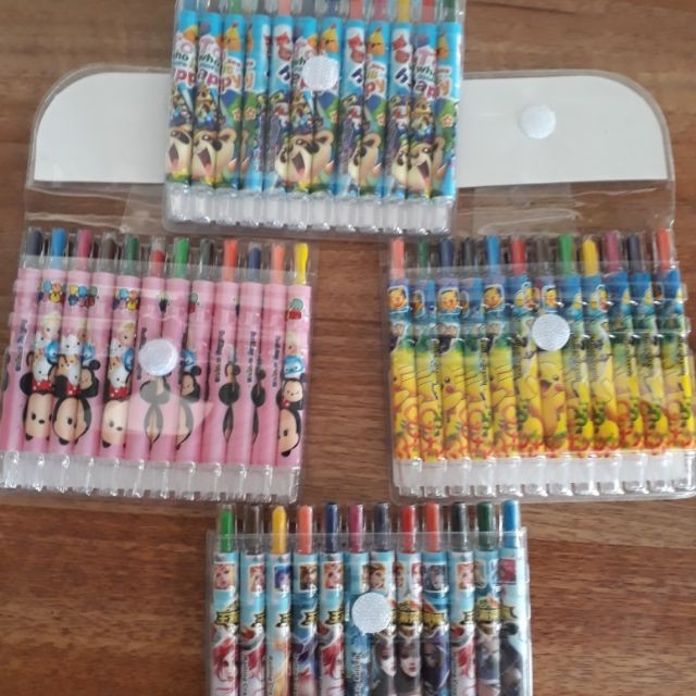 VỈ BÚT SÁP VẶN TÔ MÀU 12 MÀU LOẠi dài